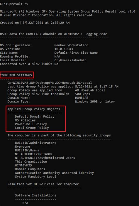 check gpo applied to computer.